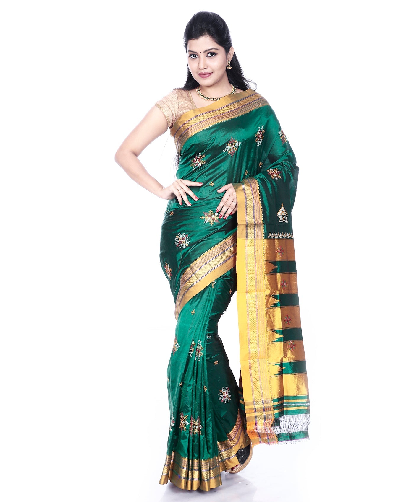 Ilkal Saree Dark Green